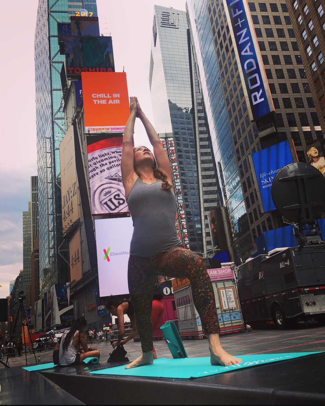 Yoga in Times Square